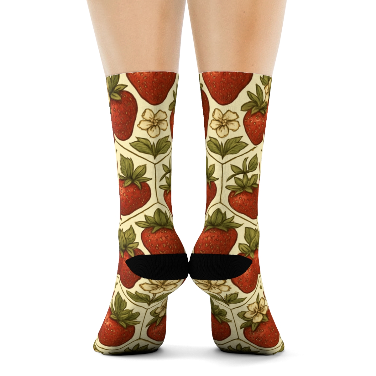 Strawberry Tile Lattice trendy patterned crew socks