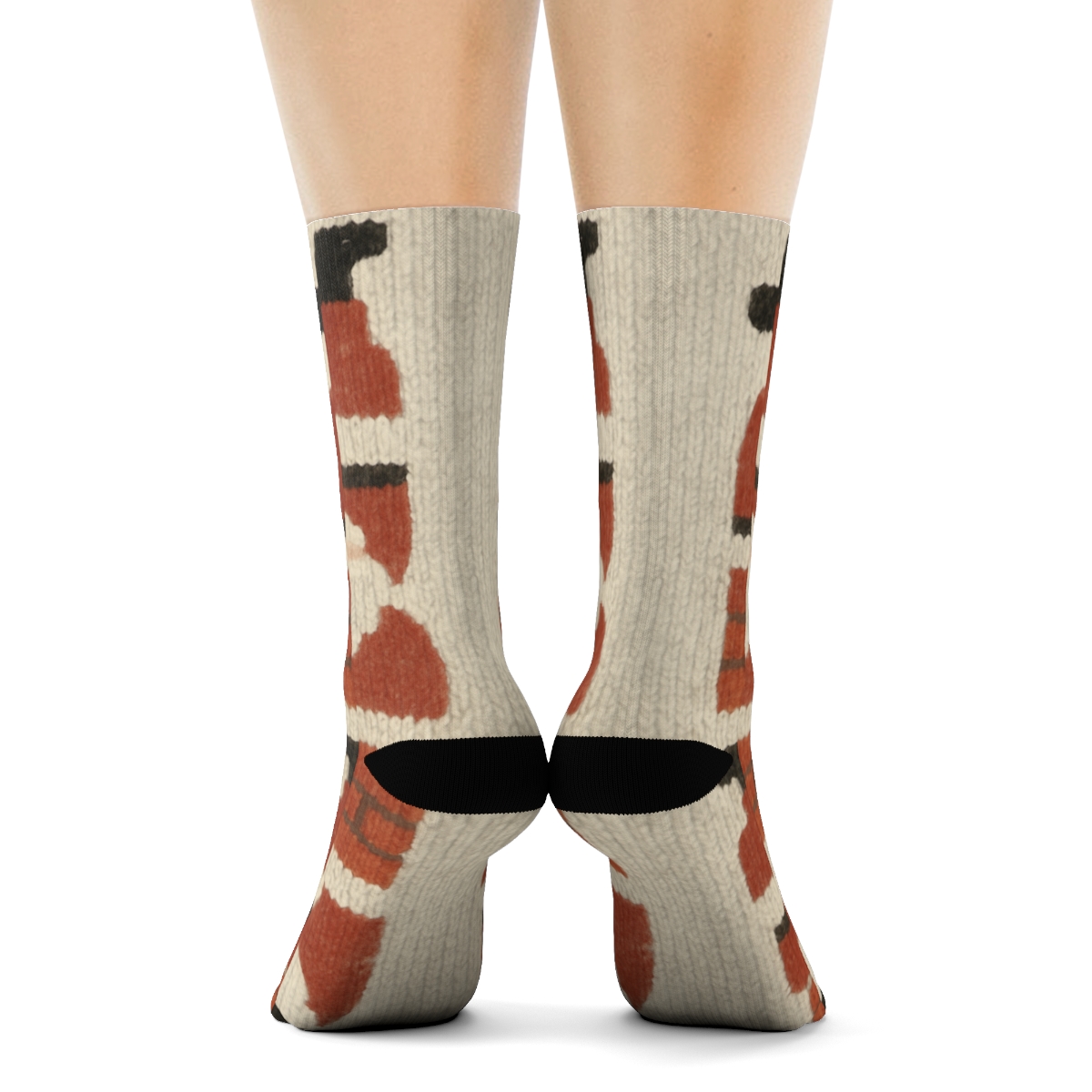 Knitted Chimney Stuck Pattern With Santa comfortable cotton crew socks