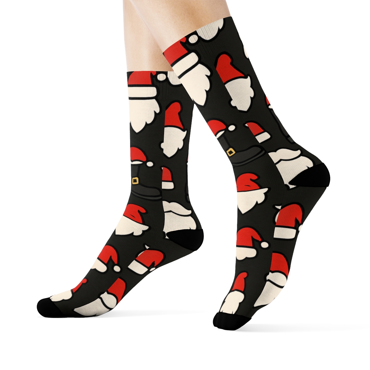 Boots And Beard Santa Rhythm Pattern custom crew socks