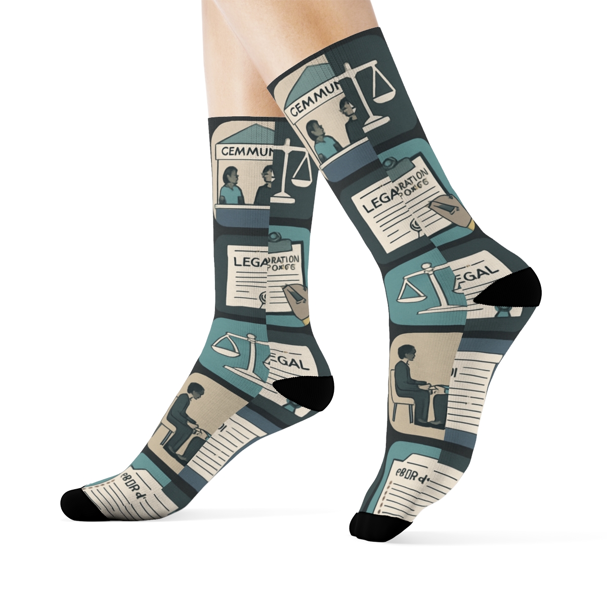 Probation Officer Community Support Collage Grid stylish athletic crew socks
