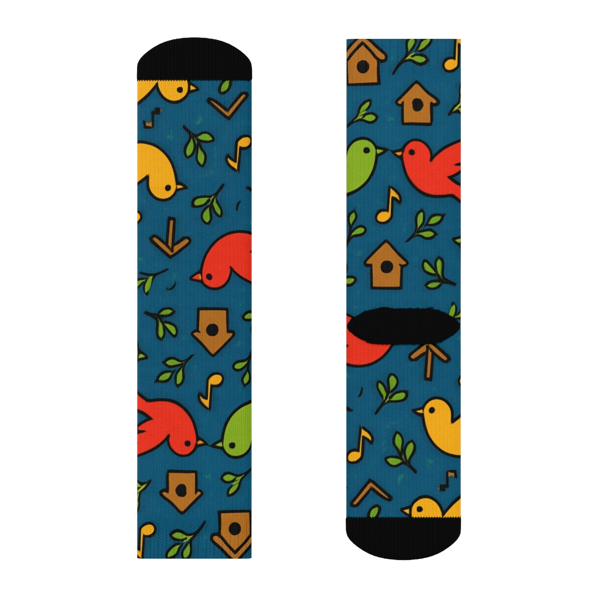 Garden Party With Bird Silhouettes custom crew socks