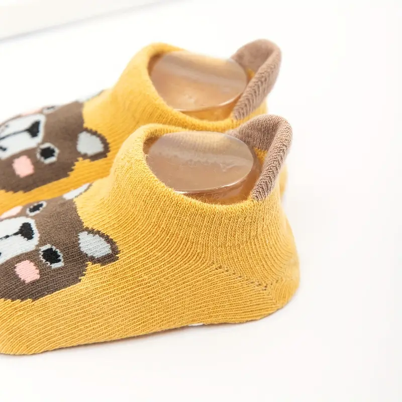 6pairs boys girls kids cartoon animal pattern cute socks shoes anti skid socks with dot toddlers childrens trendy floor socks 4