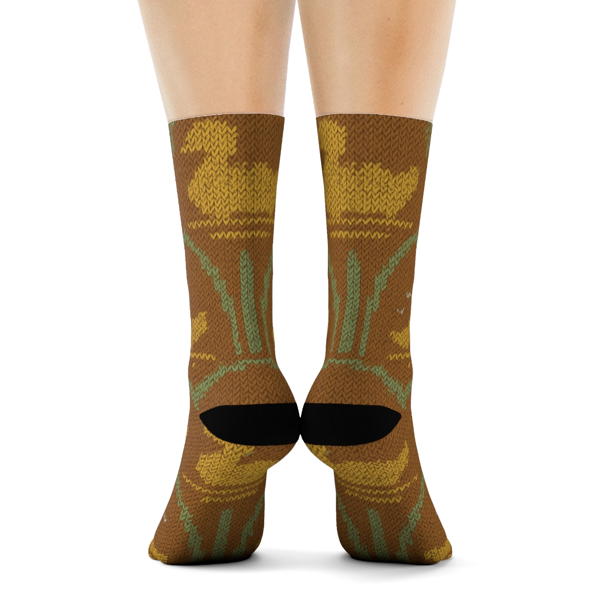 Knitted Duck Reed Lattice stylish athletic crew socks