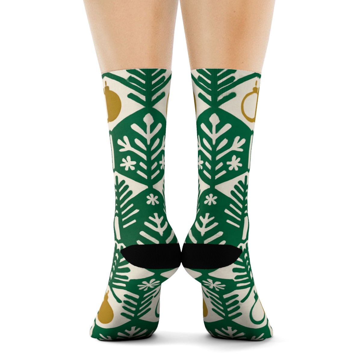 Evergreen Ornament Tessellation premium sports crew socks