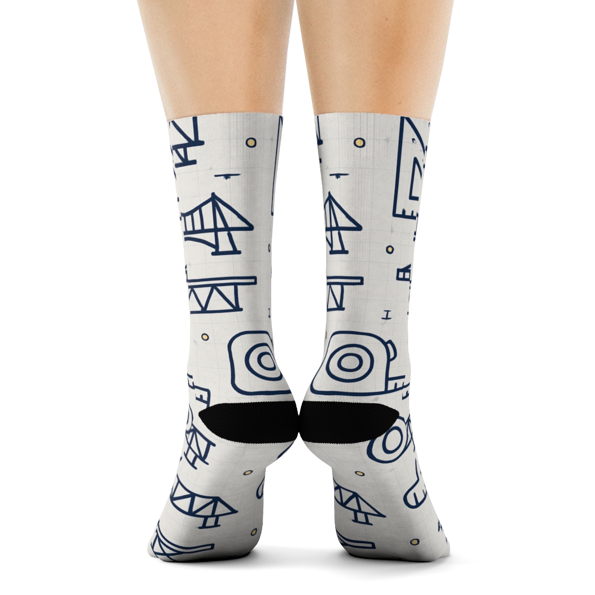 Blueprint Lattice For The Civil Engineer designer printed crew socks