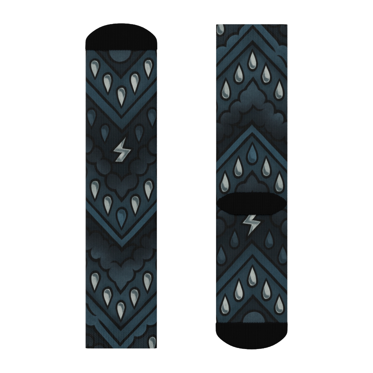 Rain Drop Chevron On Slate comfortable cotton crew socks