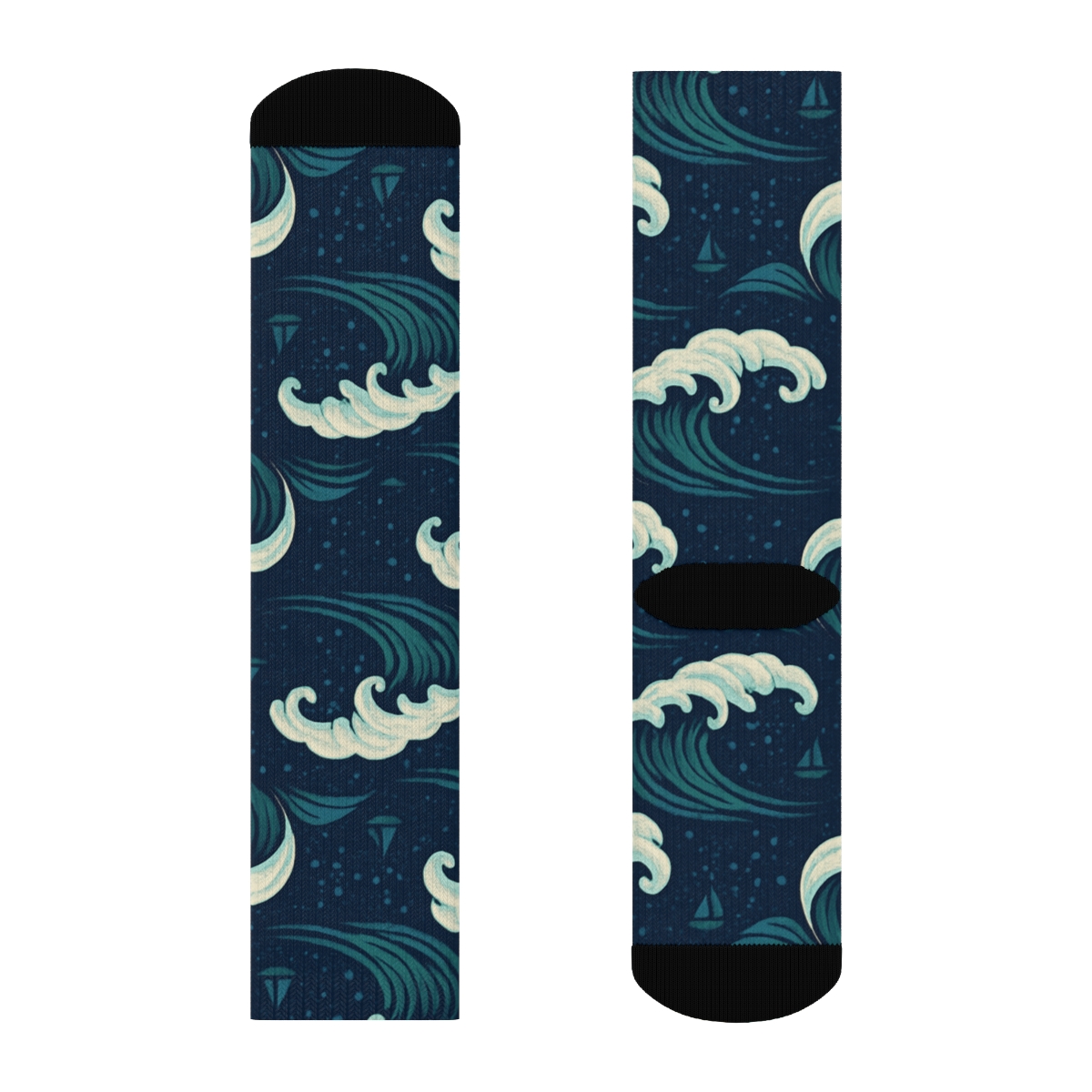 Crested Wave Grid comfortable cotton crew socks