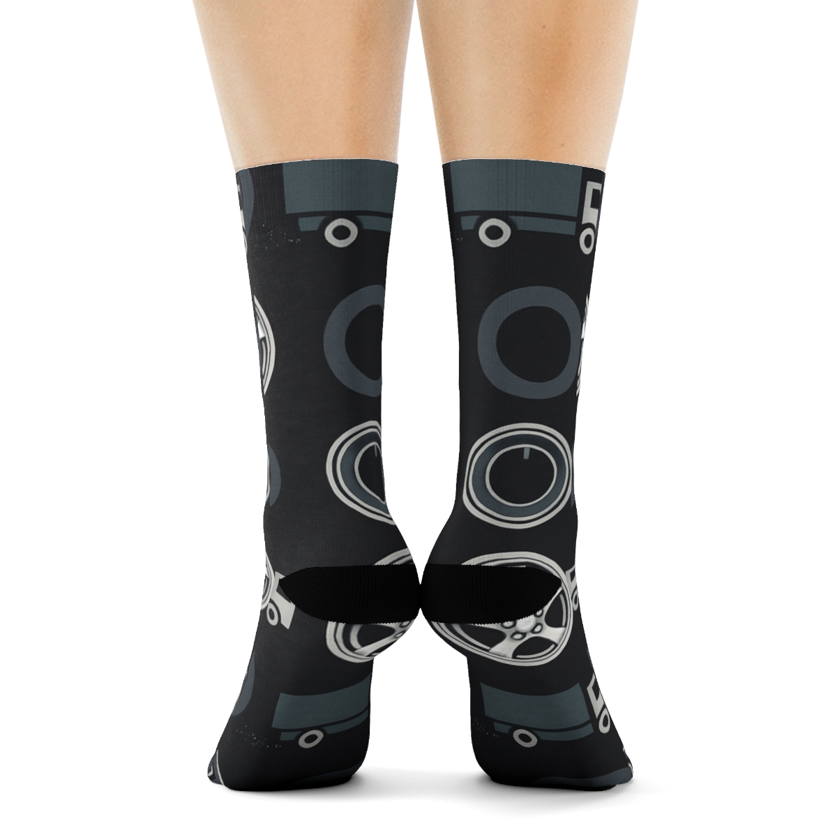 Chrome Rhythm Repeat Pattern Truck Driver Edition trendy patterned crew socks