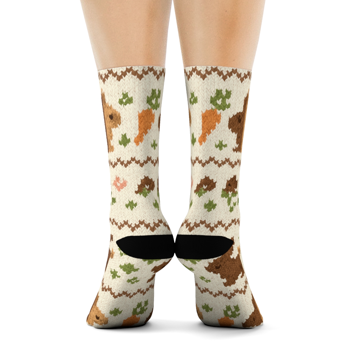 Knitted Meadow Bands With Rabbit Motifs premium sports crew socks