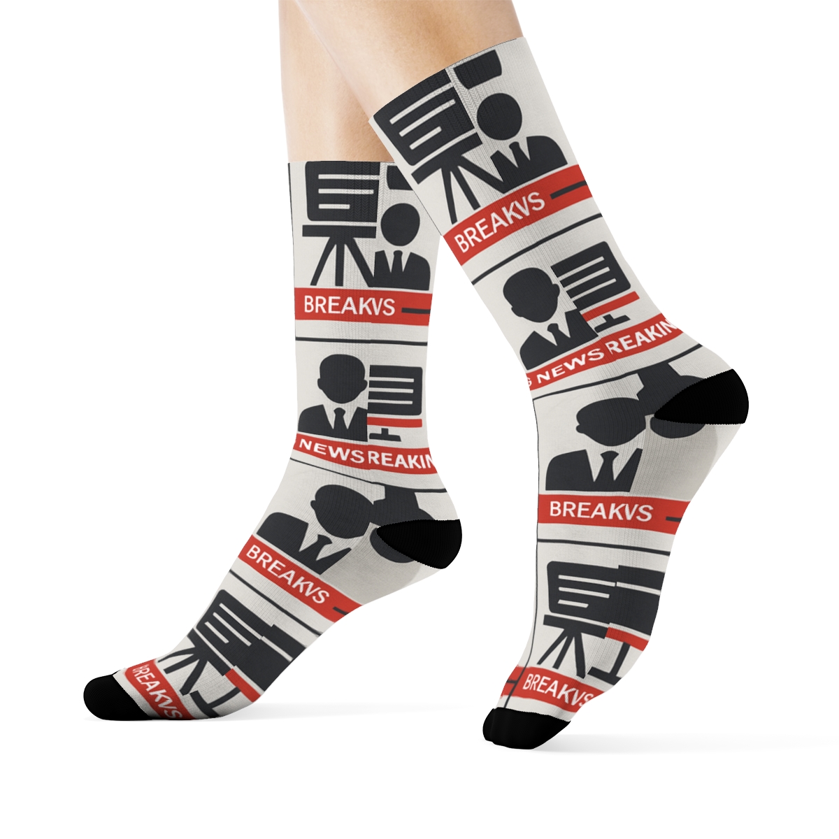 Teleprompter Grid With News Anchor Spotlight Tiles soft everyday crew socks