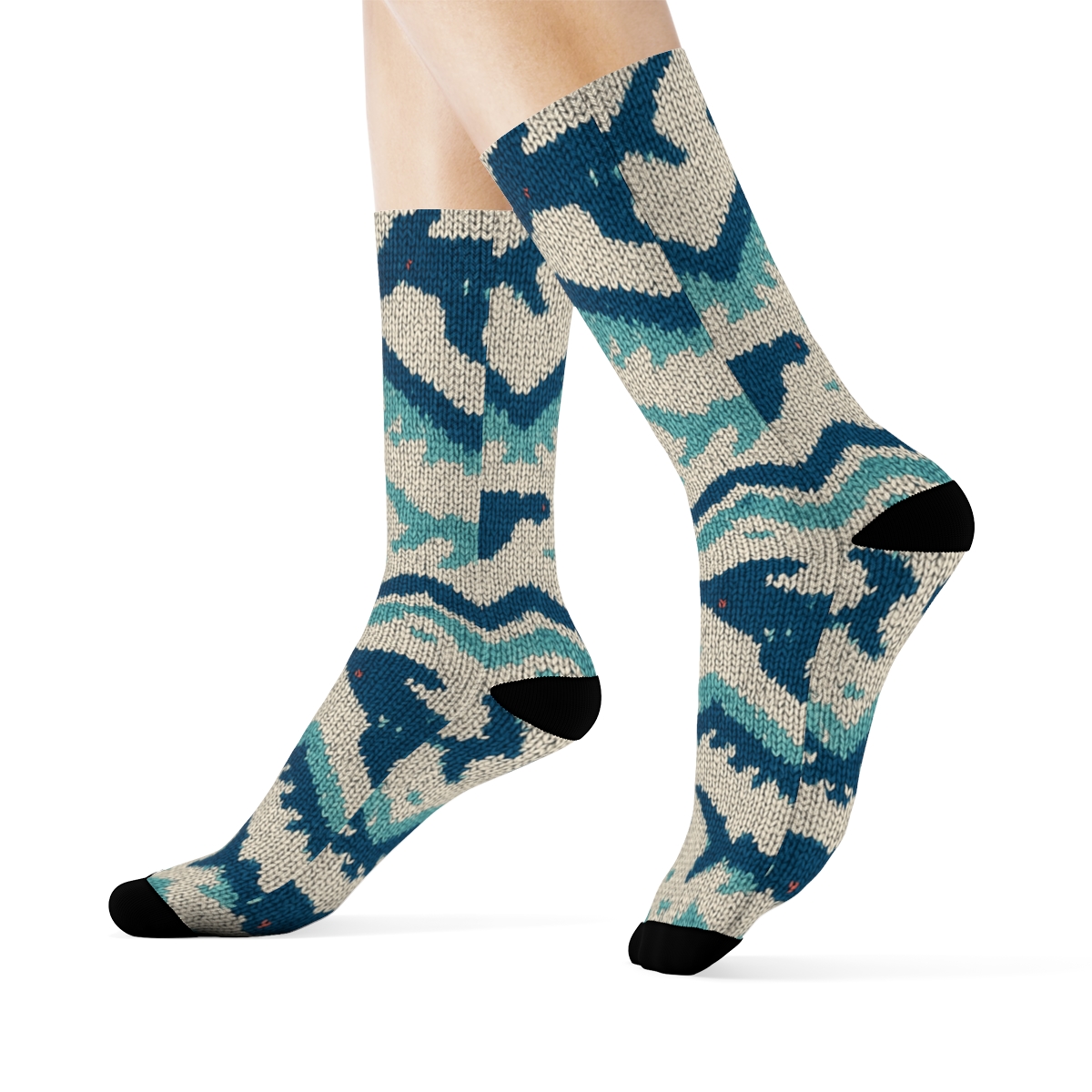 Hammerhead Chevron With Shark Motif soft everyday crew socks