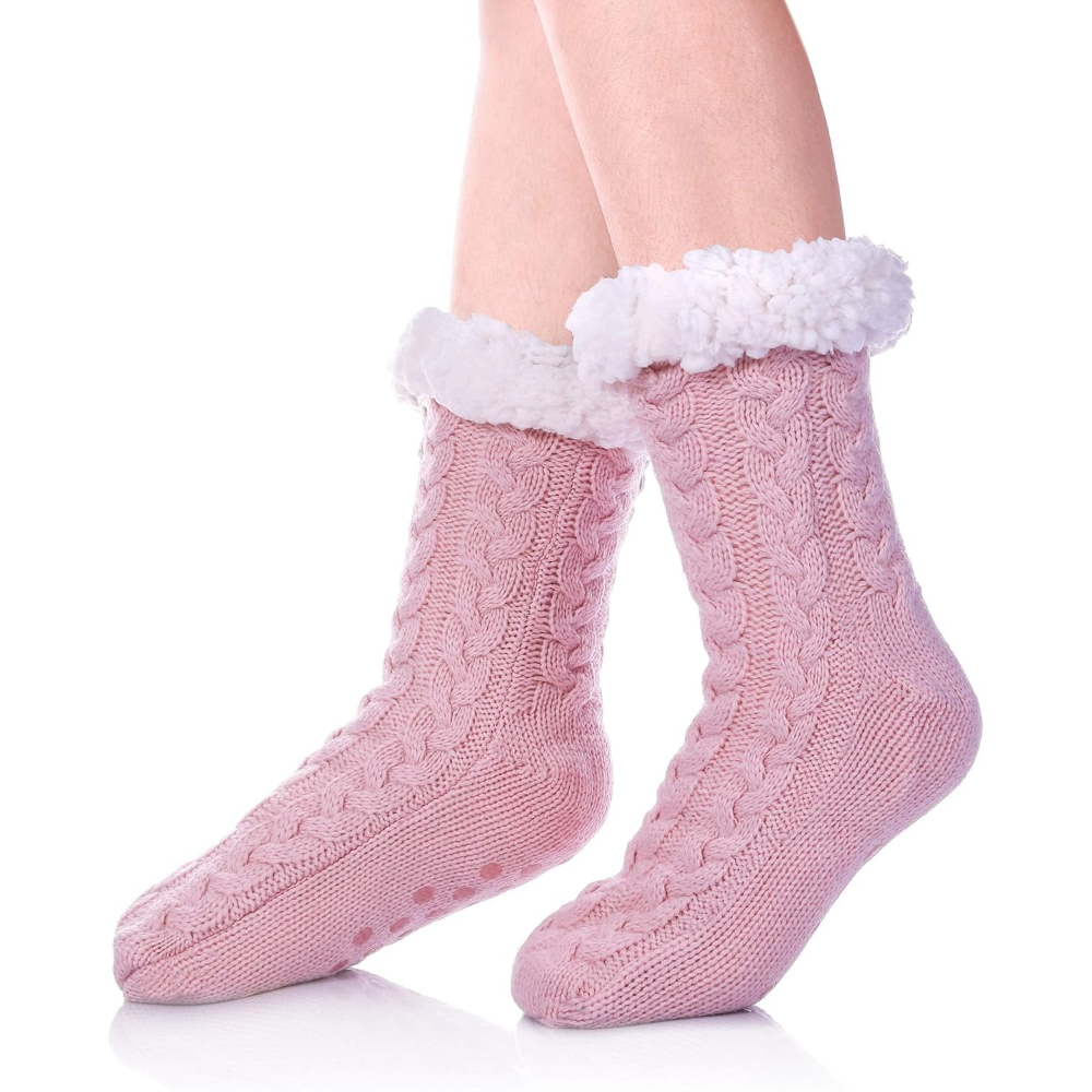 Women Winter Super Soft Warm Cozy Fleece Lined Fuzzy Slipper Socks