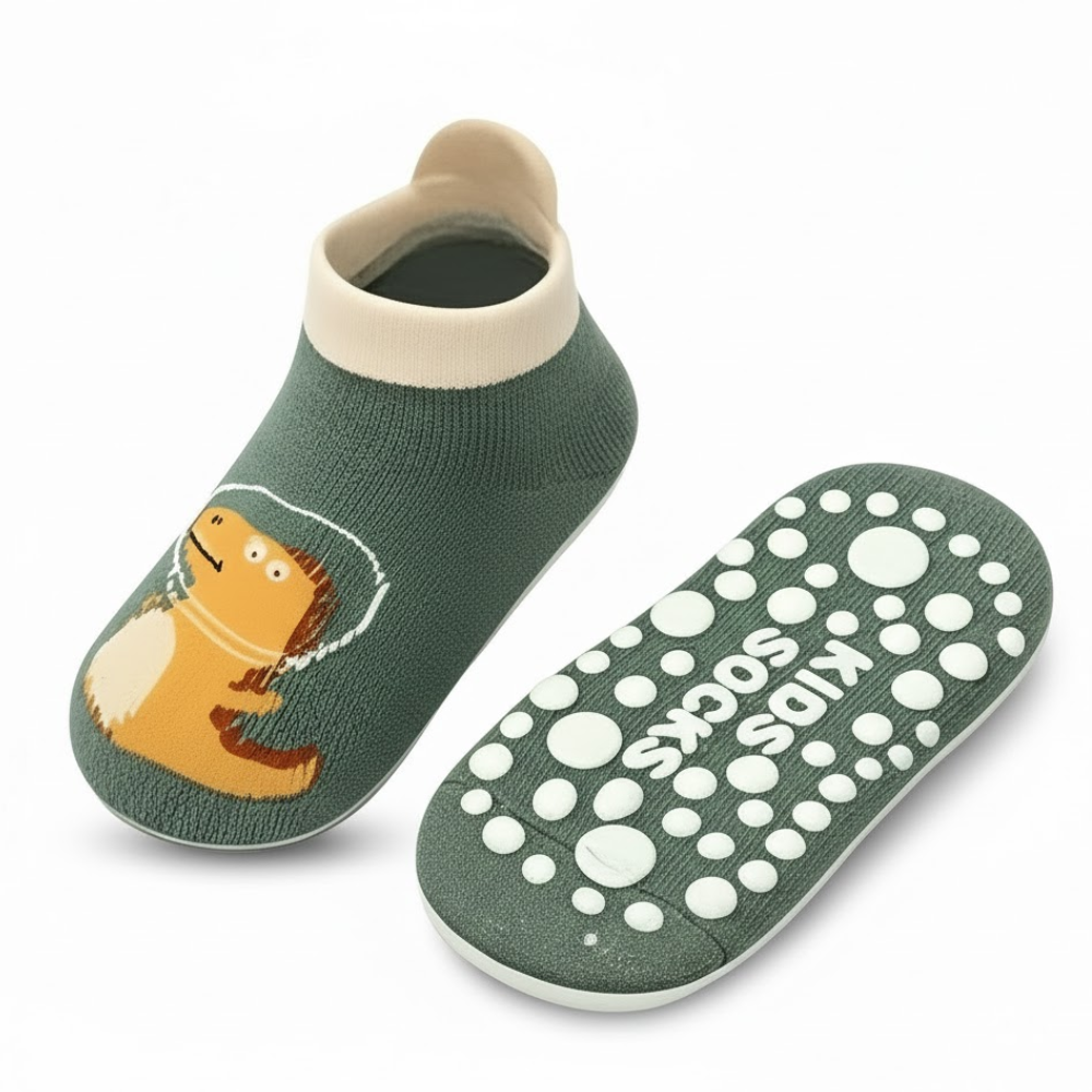 6 Pairs Of Cartoon Animal Non Slip Socks For Boys 