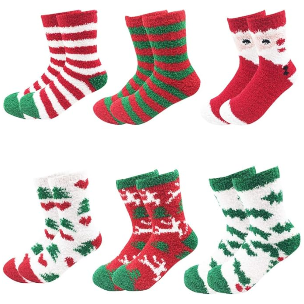 Christmas Fuzzy Socks Holiday Theme Set