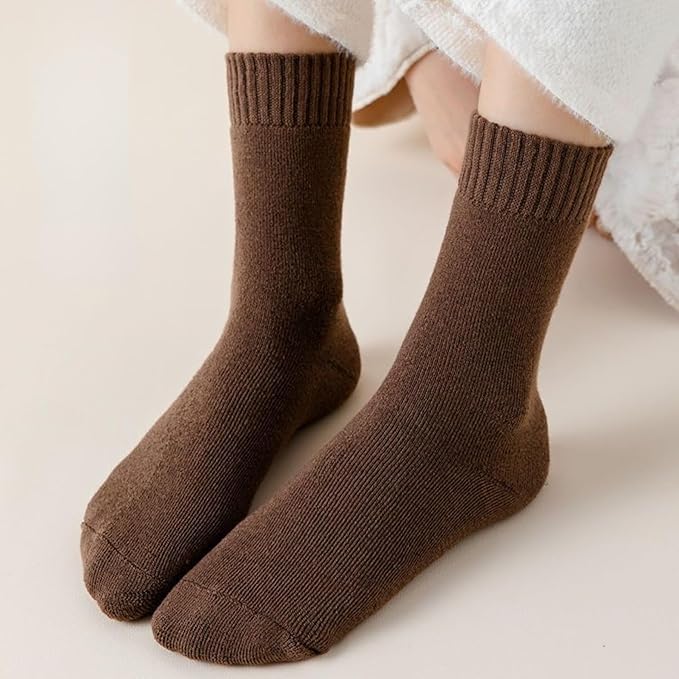 6 Pairs Of Warm Plush Terry Socks For Women