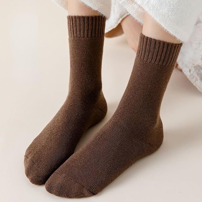 6 Pairs Of Warm Plush Terry Socks For Women