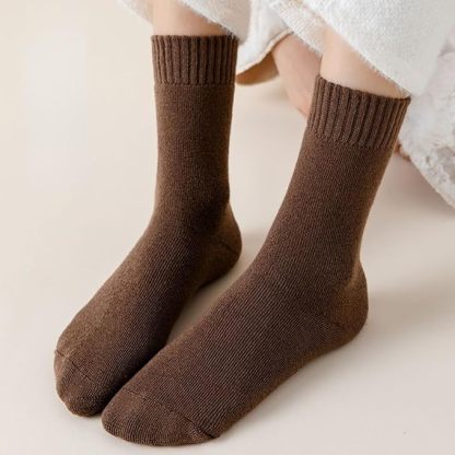 6 Pairs Of Warm Plush Terry Socks For Women