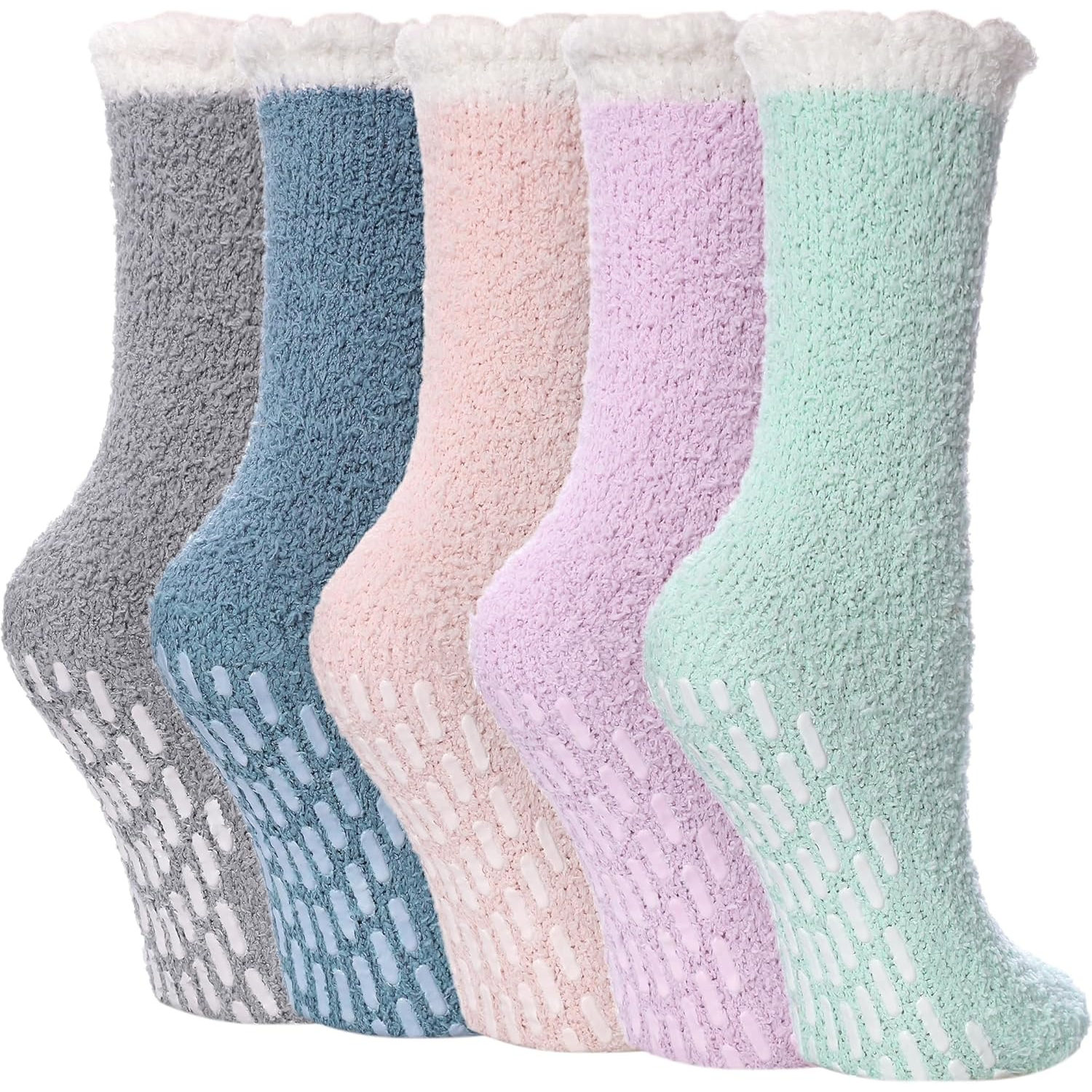 Women Winter Non Slip Fuzzy Cozy Grip Slipper Socks