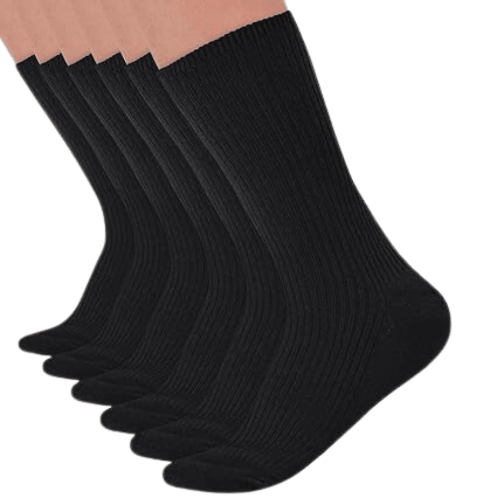 6 Pairs Non Binding Ribbed Neuropathy Socks