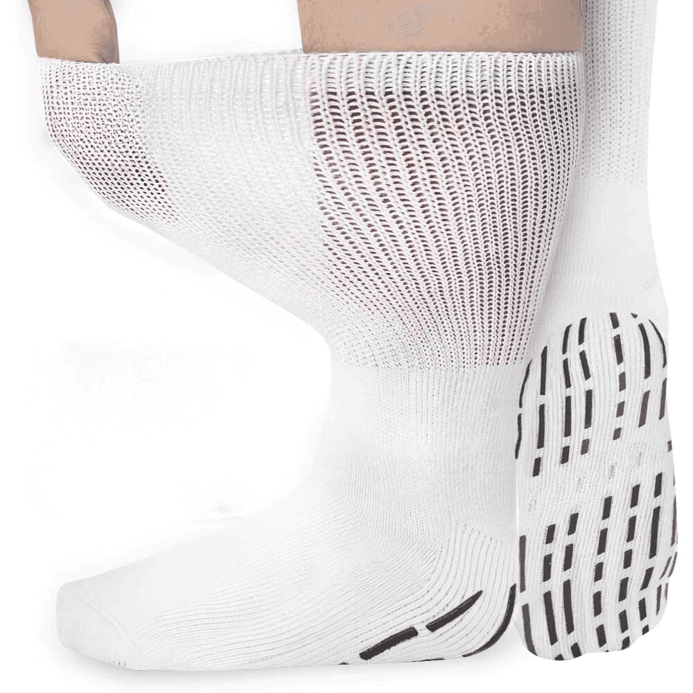 4-Pack Extra Wide Diabetic Socks - Non-Slip and Supportive