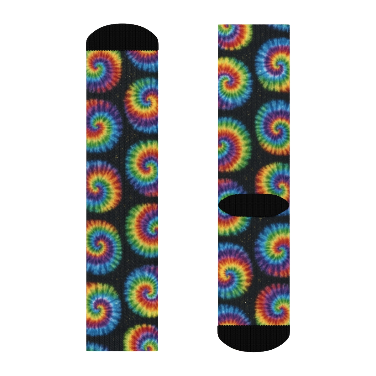 Spiral Whorl Grid On Black Background personalized crew socks