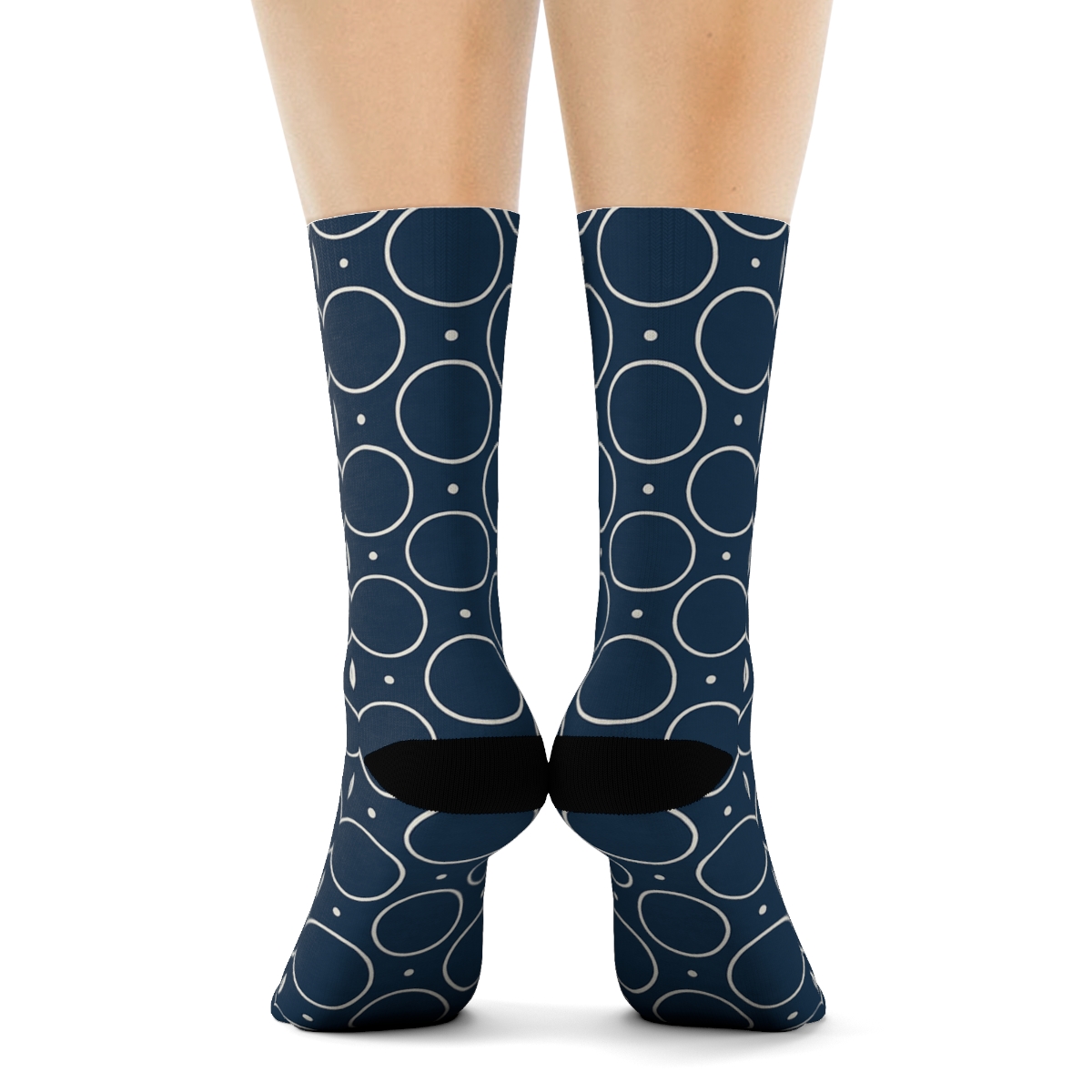 Orbital Lattice Drift designer printed crew socks