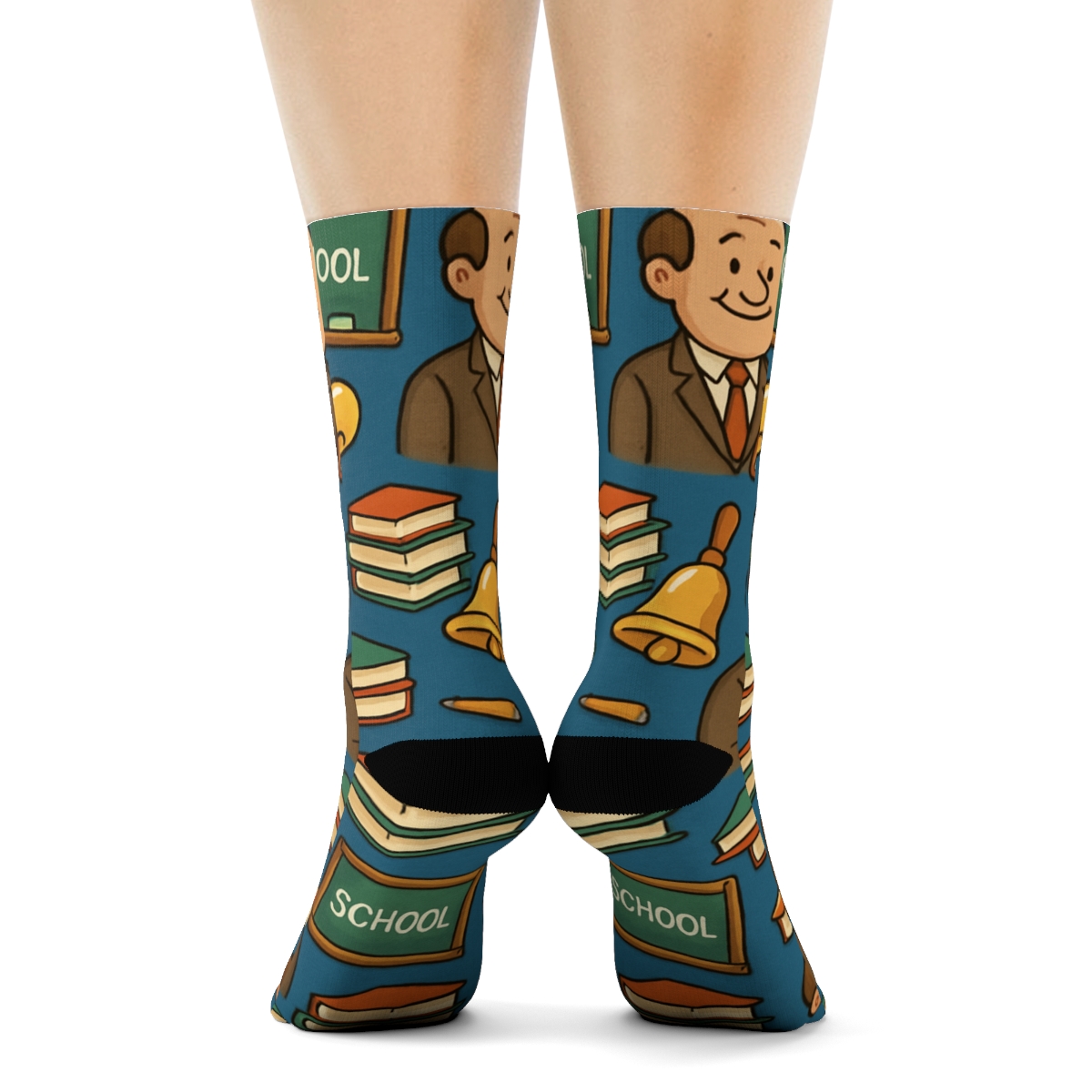Hall Monitor Rhythm School Principal Pattern premium sports crew socks