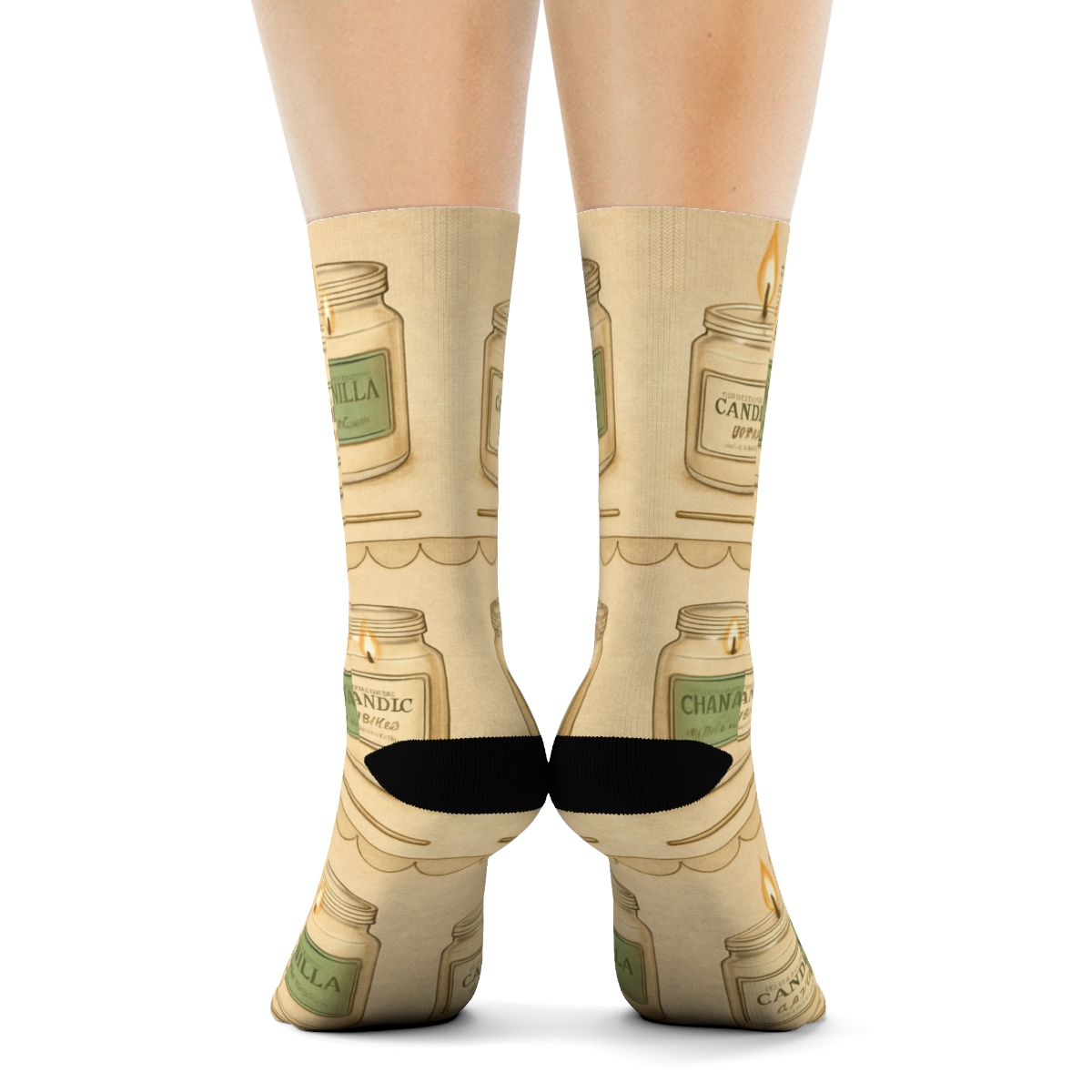 Apothecary Study Dripping Wax Candle Pattern trendy patterned crew socks
