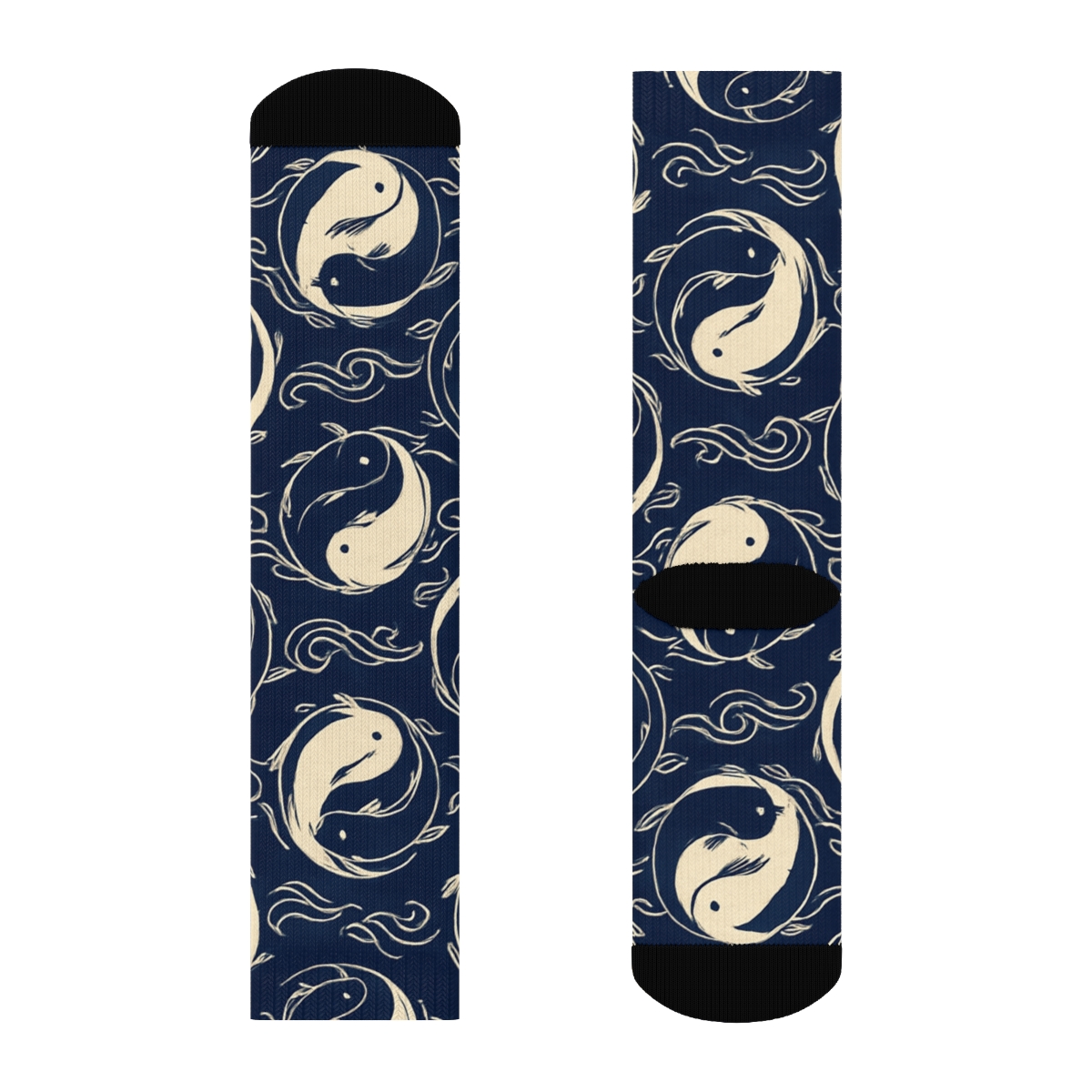 Indigo Koi Duality Ring Tessellation trendy patterned crew socks