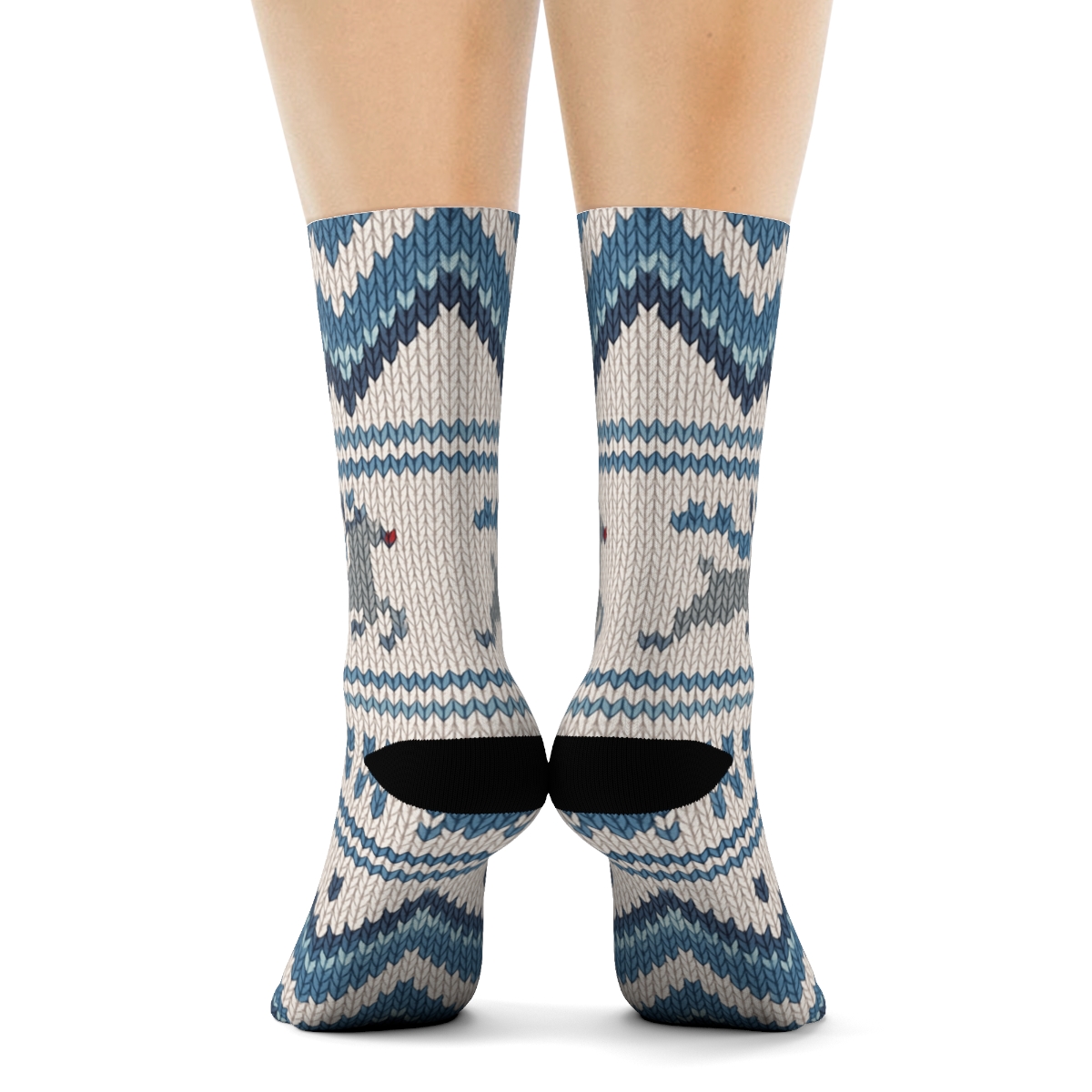 Hoofprint Chevron With Reindeer Details personalized crew socks