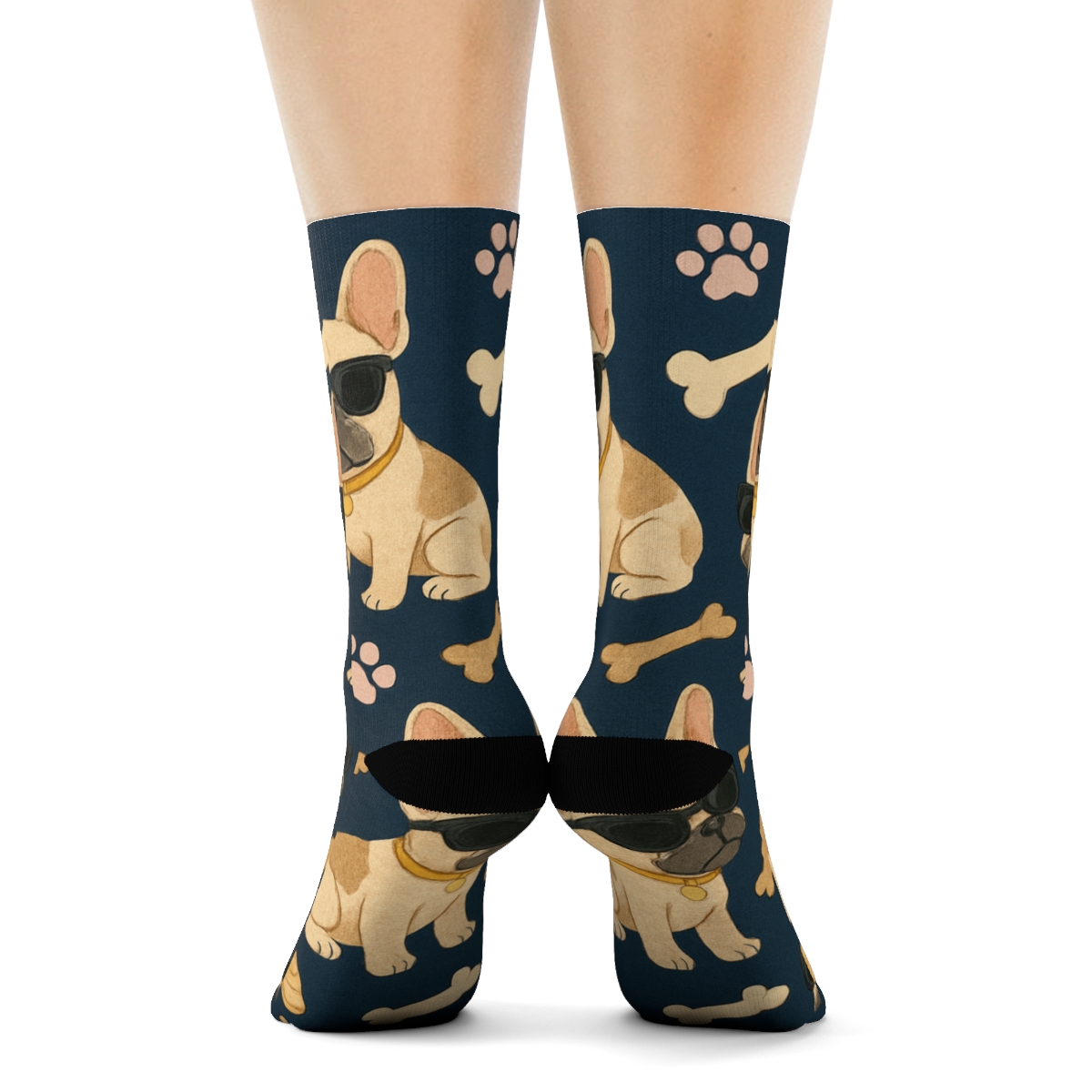 Pastel Bulldog Collage Constellation Scatter custom crew socks