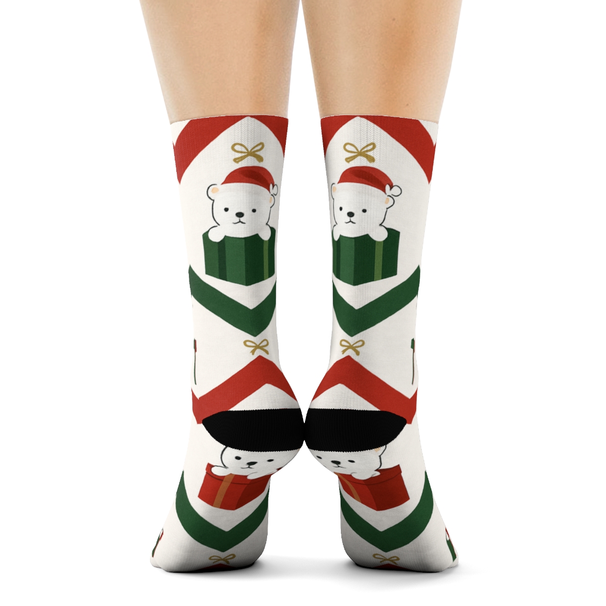 Polar Bear Gift Box Chevron premium sports crew socks