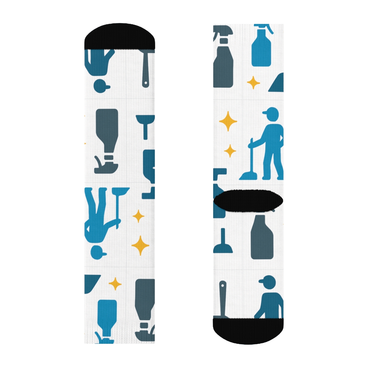 Spray Bottle Bands With Janitor Silhouettes personalized crew socks