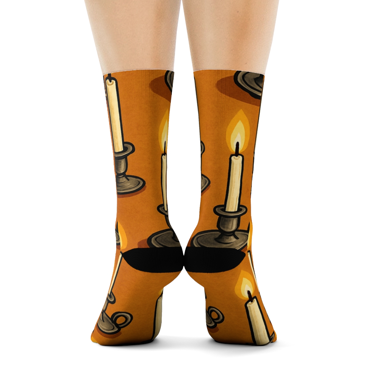 Hearth Pattern With Candle Reflections custom crew socks