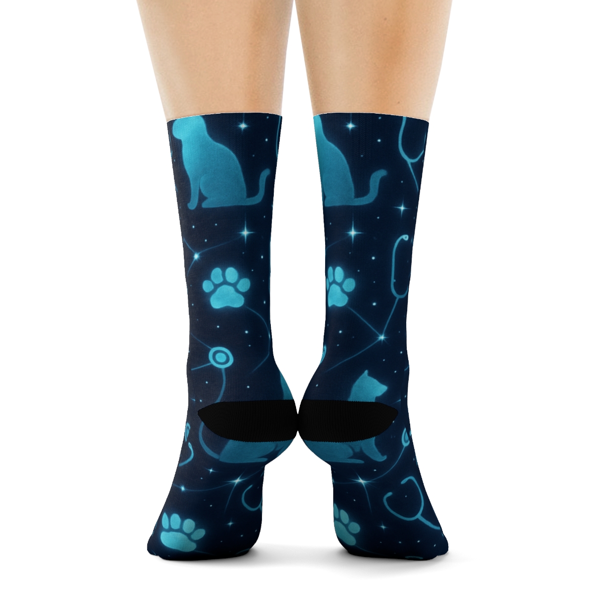 Constellation Paw Grid Veterinarian Pattern soft everyday crew socks