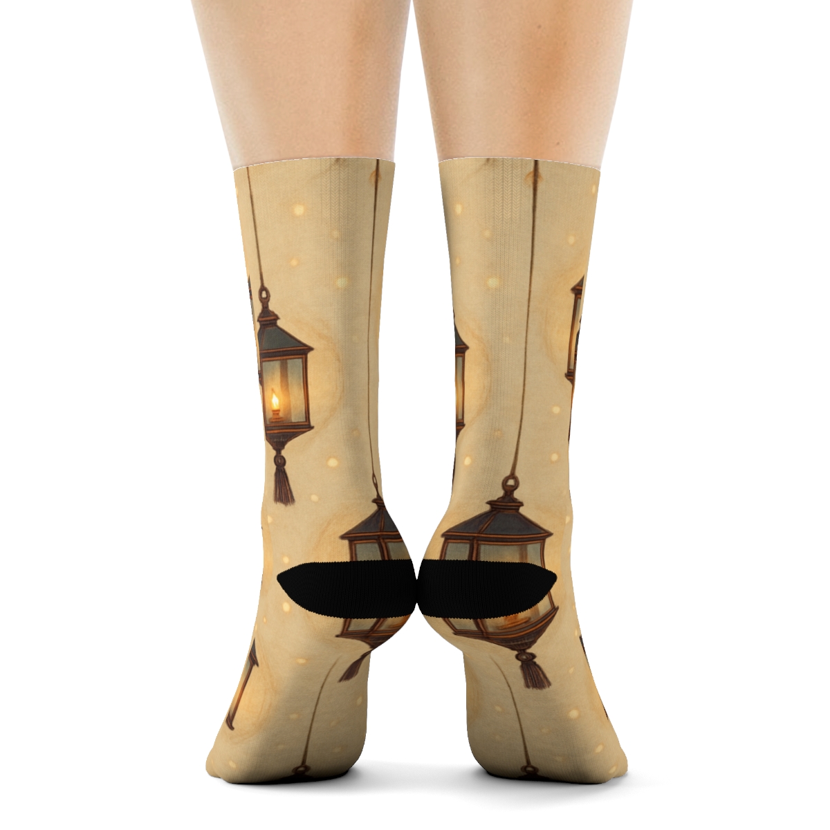 Twilight Garden Glow Evening Lantern soft everyday crew socksTwilight Garden Glow Evening Lantern Crew Socks - Image 4