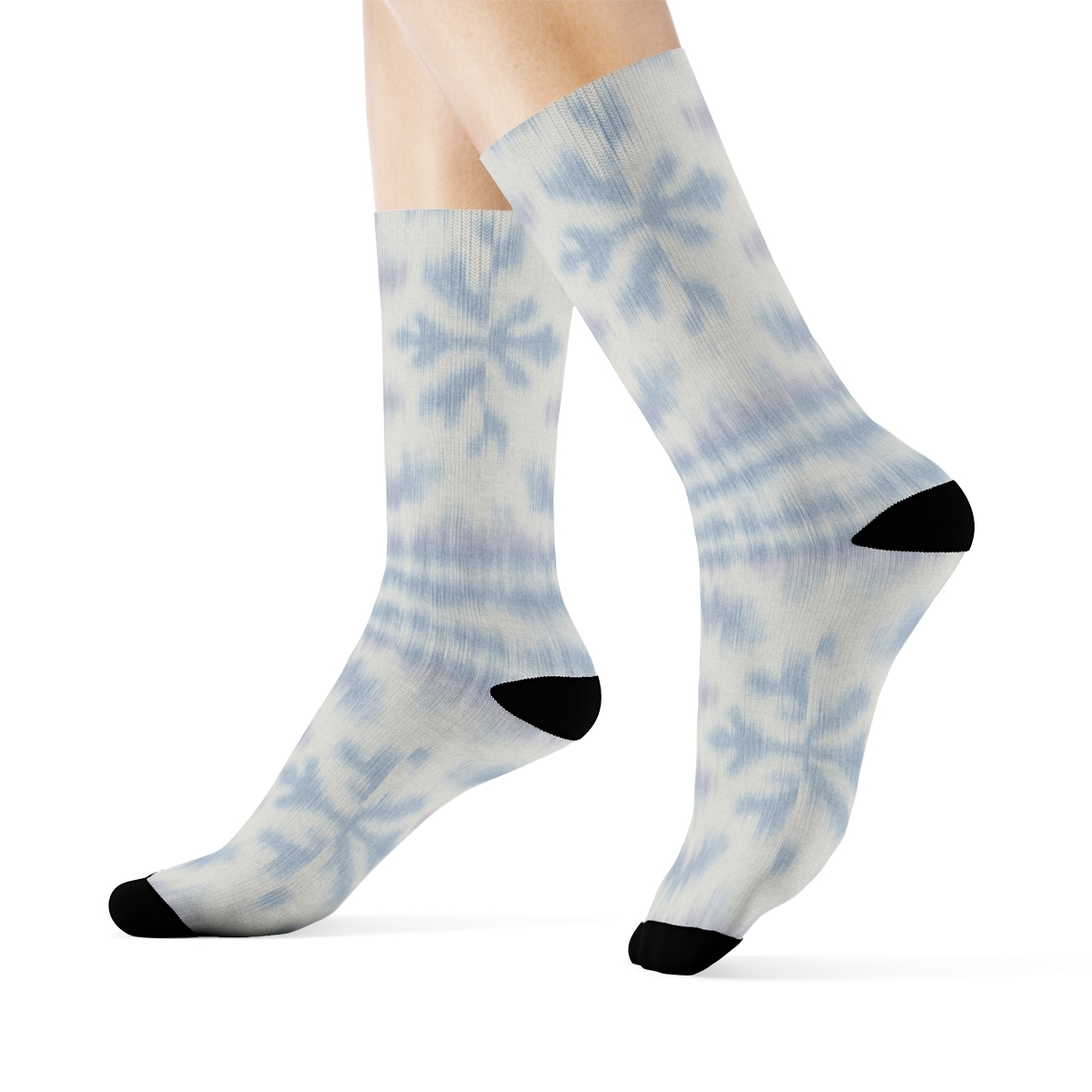 Holiday Snowflake Ikat Pattern Holiday trendy patterned crew socks