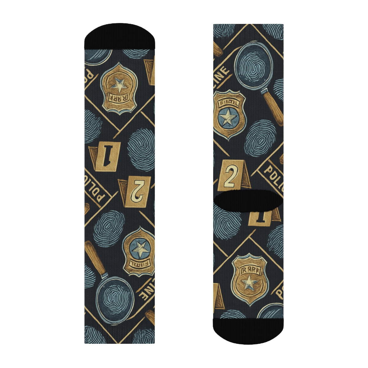 Noir Evidence Lattice, Police Detective Edition custom crew socks