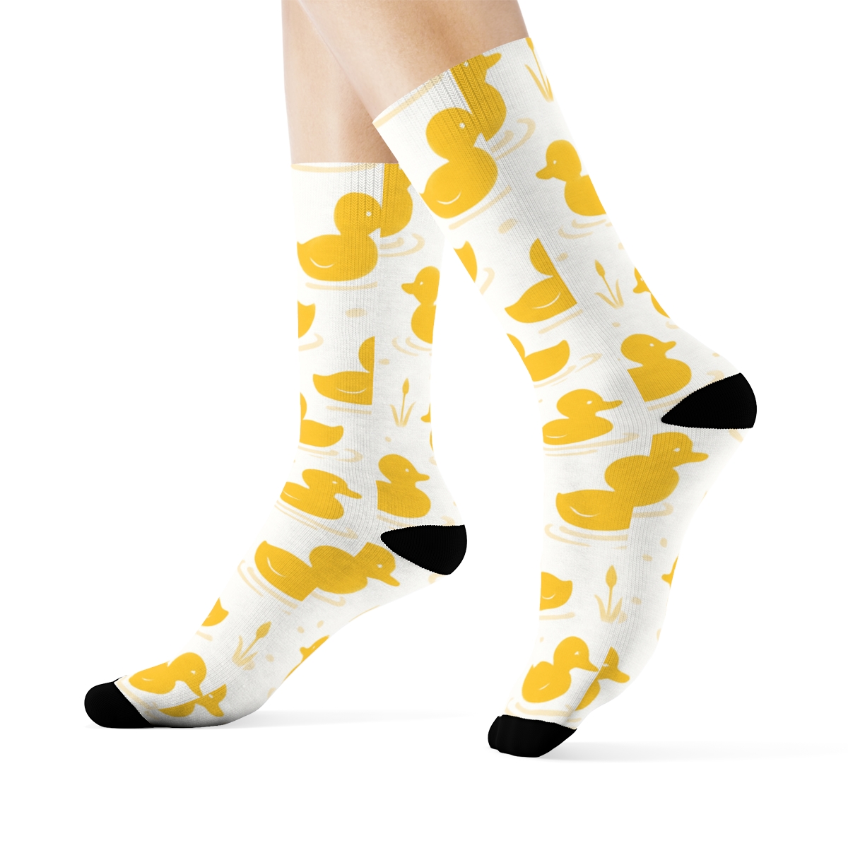 Pond Ripple Parade With Duckling Bands premium sports crew socks