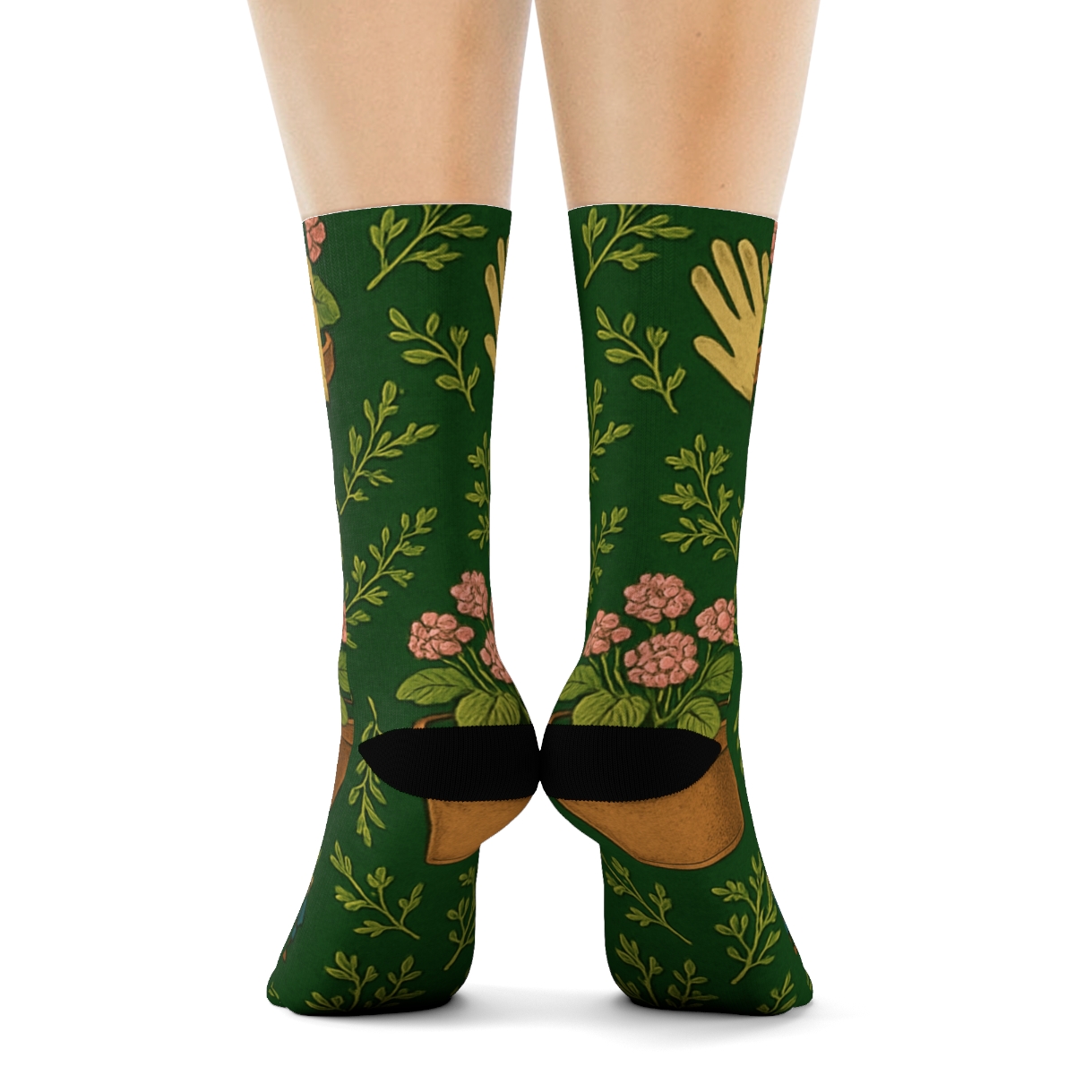 Flower Pot Lattice For Every Gardener designer printed crew socks