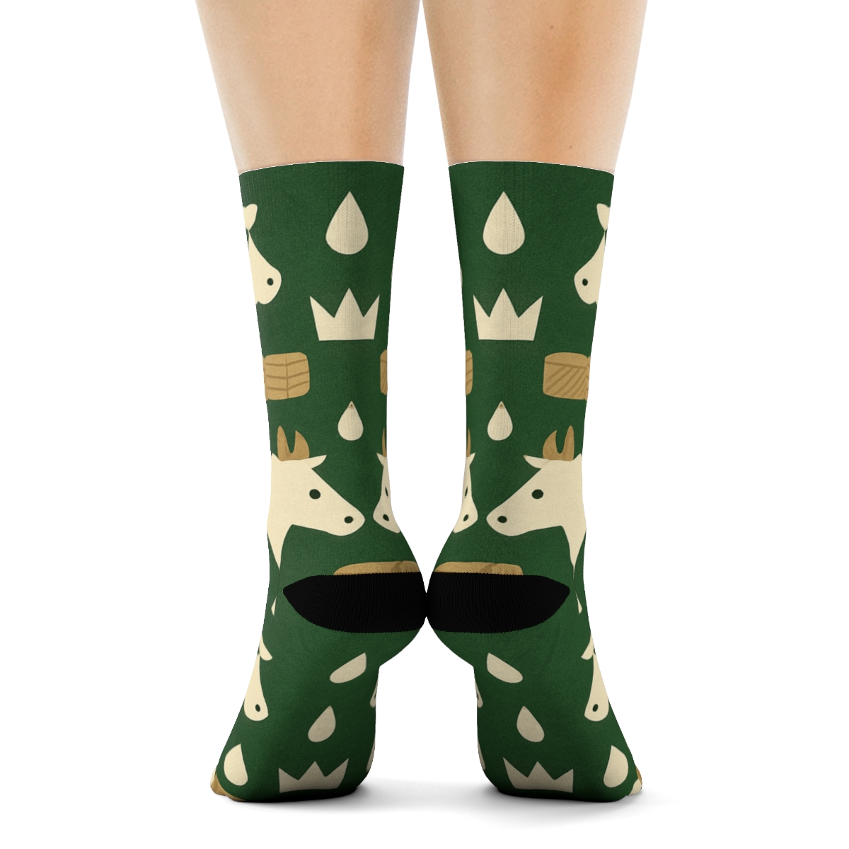 Pasture Parade With Cow Icons soft everyday crew socksPasture Parade with Cow Icons Crew Socks - Image 4