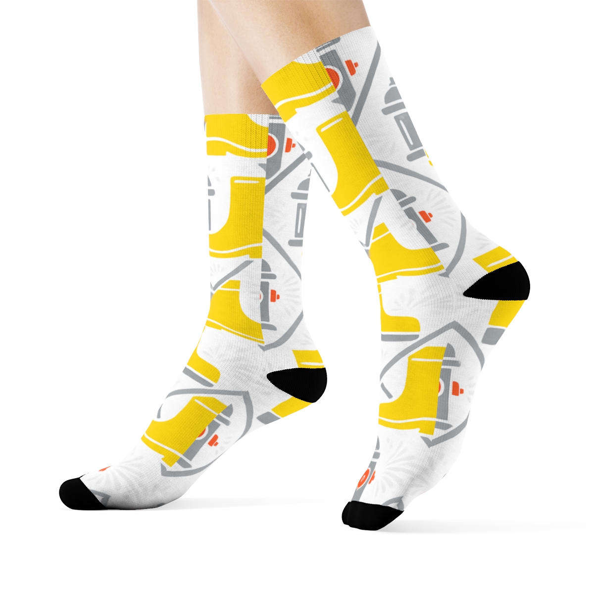 Turnout Boots And Hydrants In Fire Fighter Tessellation comfortable cotton crew socks