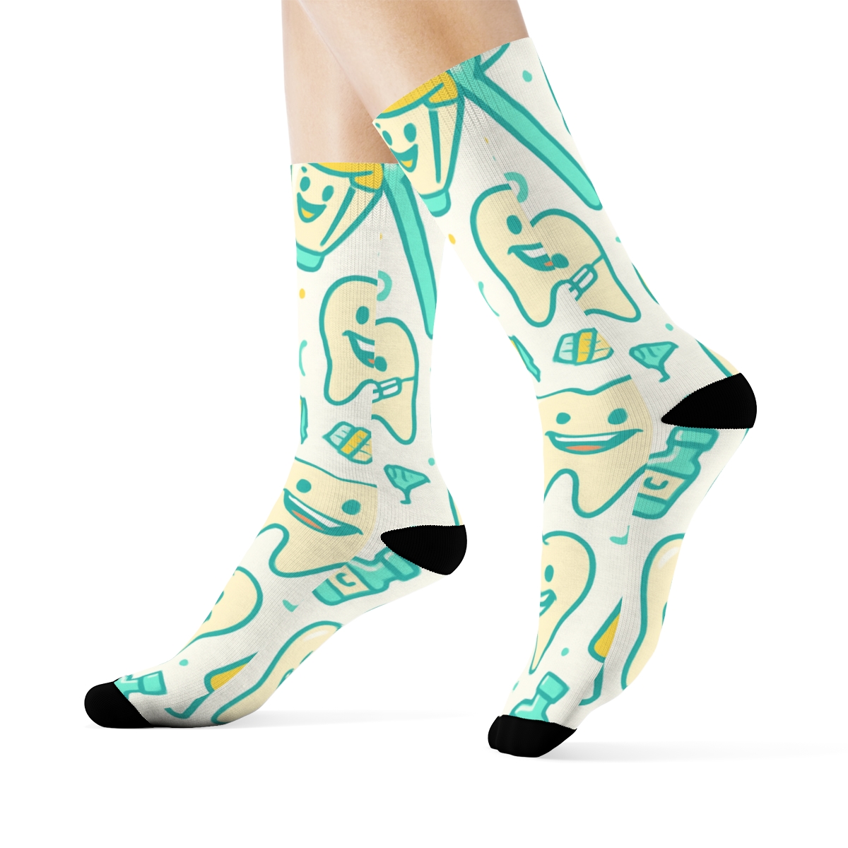Playful Dental Party With Dentist Smiles premium sports crew socks
