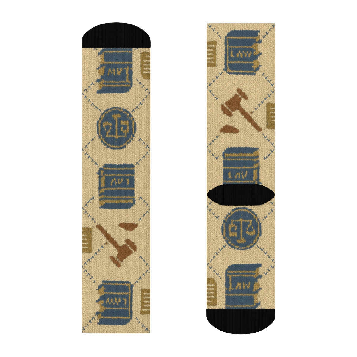 Knitted Court Clerk Ledger Lattice soft everyday crew socks