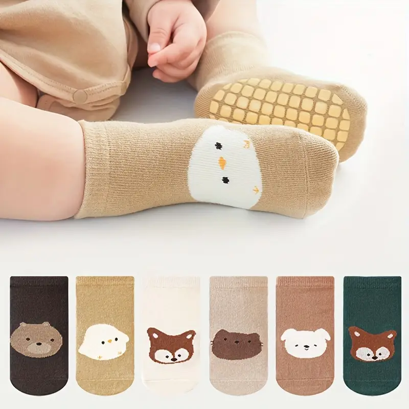 6 pairs boys non slip bouncy socks with cute cartoon animal designs soft breathable fabric floor socks for toddlers kids hand wash only toddler socks sock patterns comfortable sock material kids footwear fun sock patterns durable sock material kids footwear parents shopping 9
