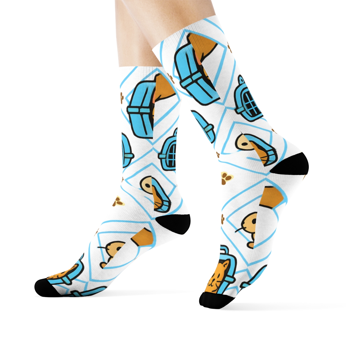 Paw Print Lattice With Veterinary Technician Moments unique graphic crew socks