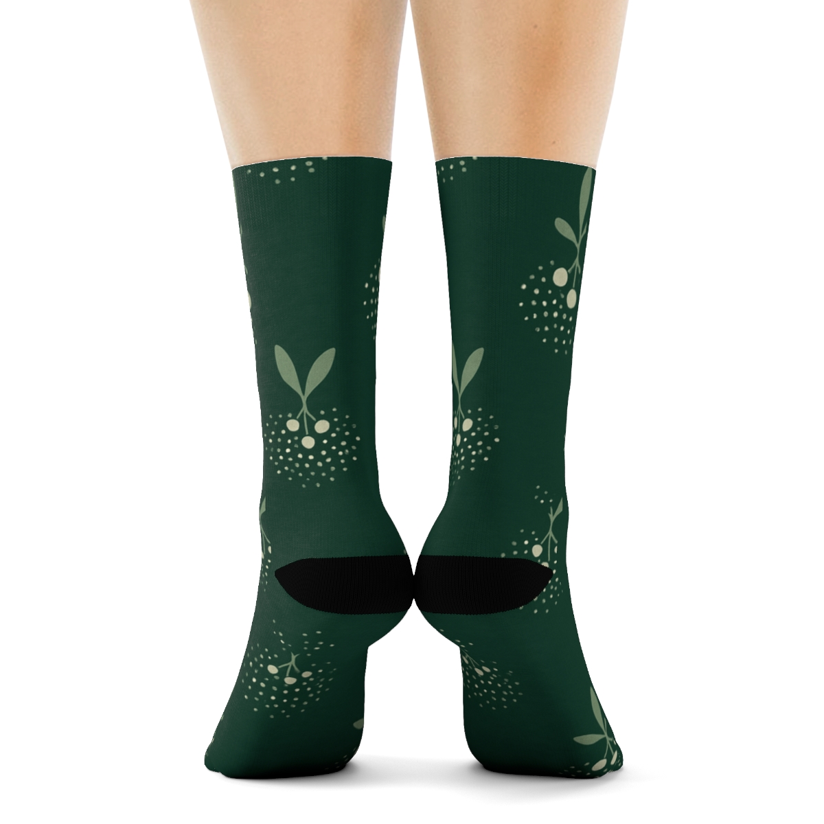 Mistletoe Dot Progression Holiday personalized crew socks