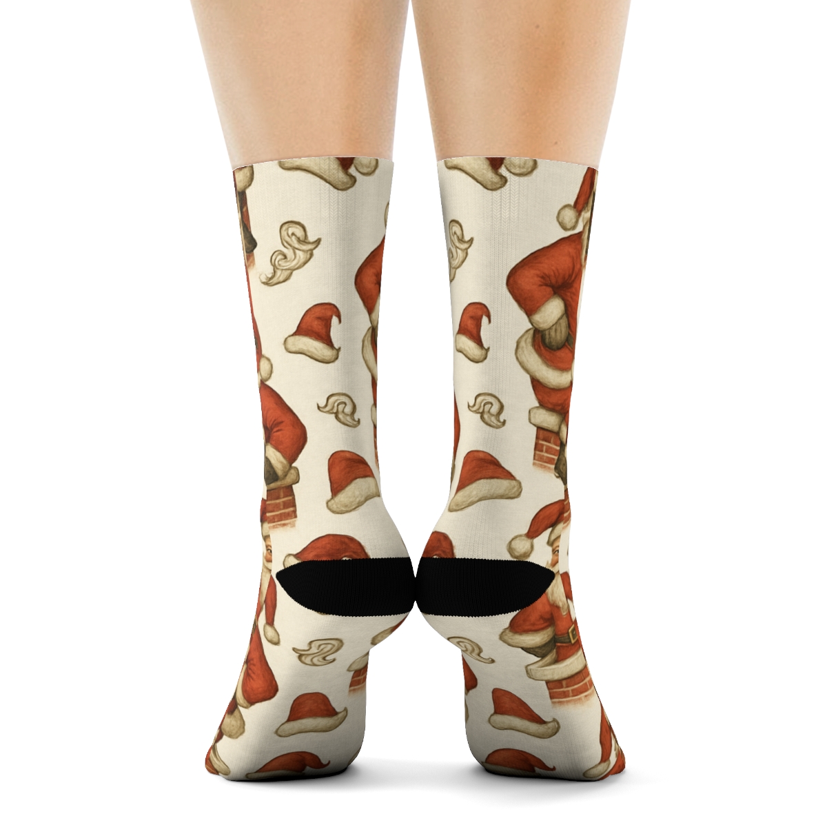 Vintage Santa Chimney Tiling personalized crew socks
