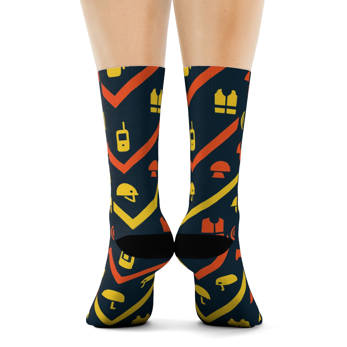 Rescue Worker Chevron Beacon Flow personalized crew socks