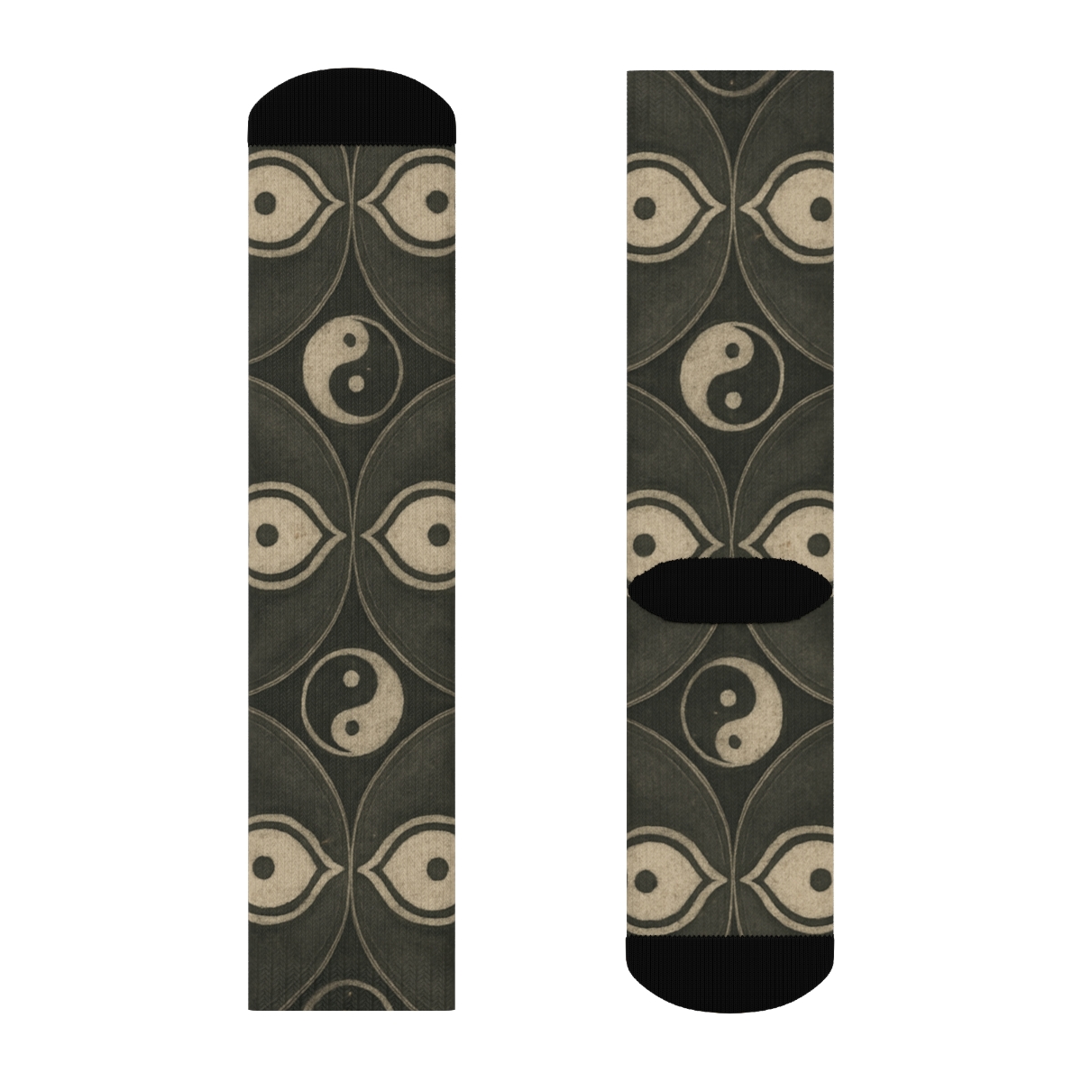Charcoal Teardrop Mandala Lattice stylish athletic crew socks
